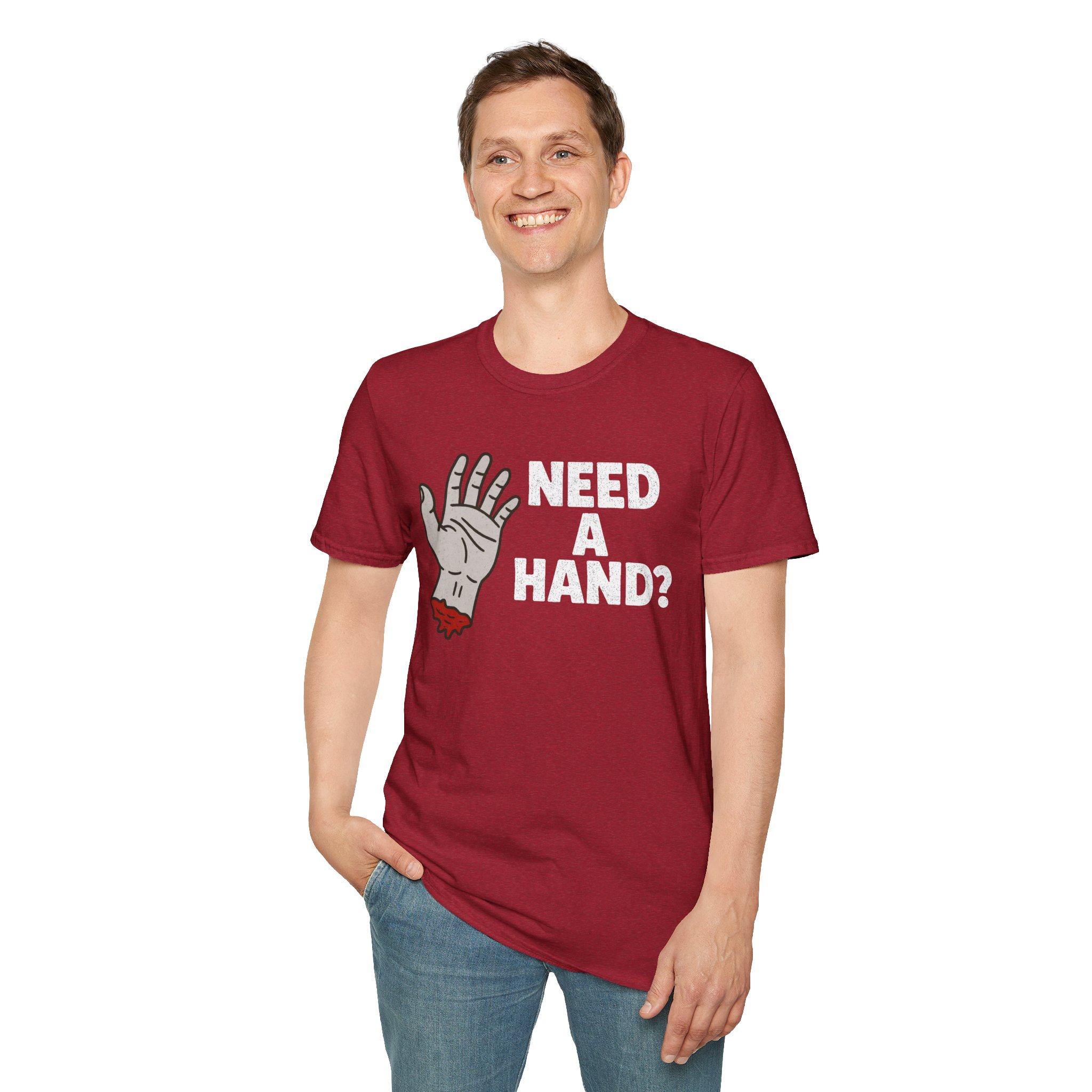 Need a Hand? (Light) Unisex Softstyle T-Shirt - Image 6