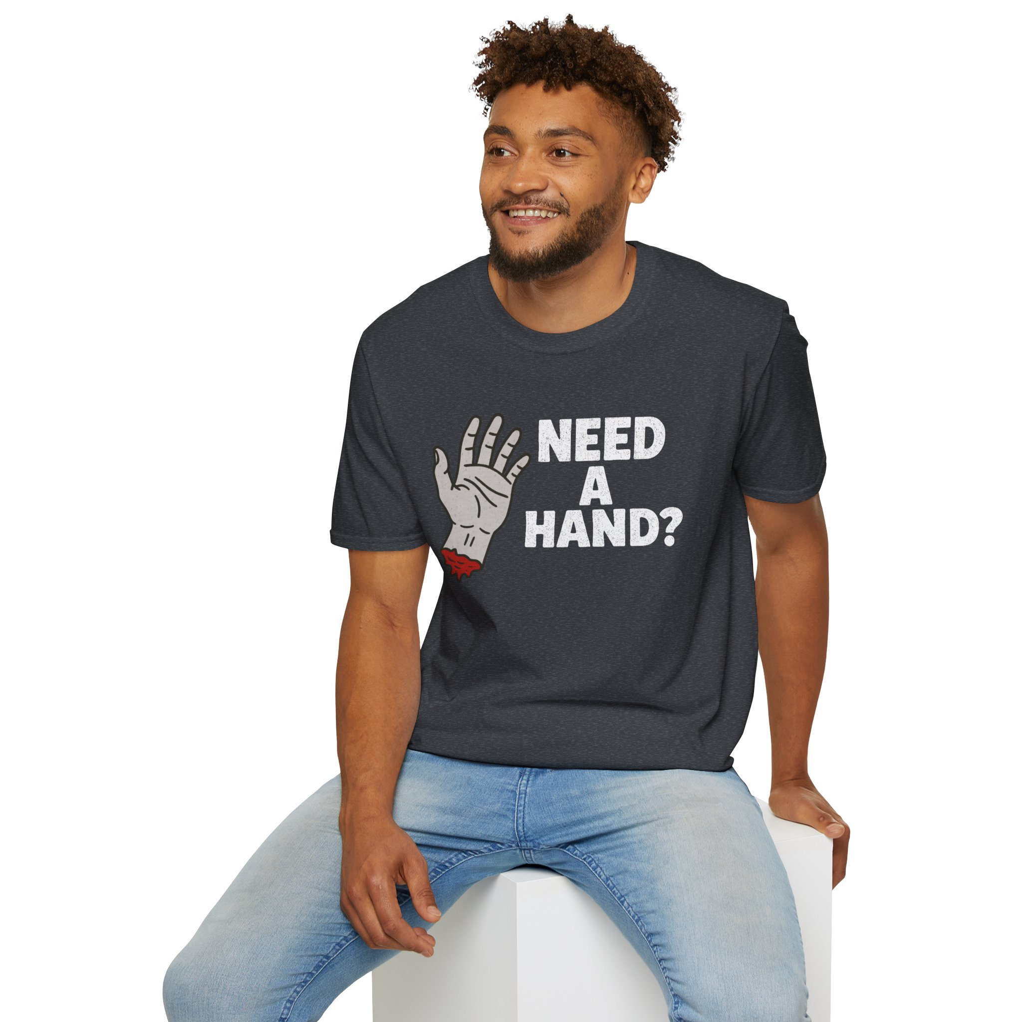 Need a Hand? (Light) Unisex Softstyle T-Shirt - Image 2