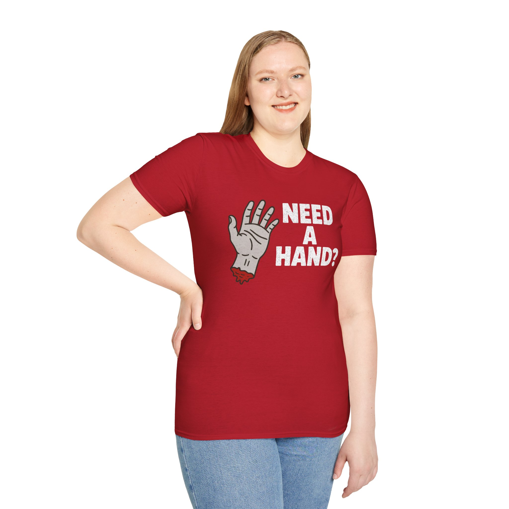 Need a Hand? (Light) Unisex Softstyle T-Shirt - Image 8