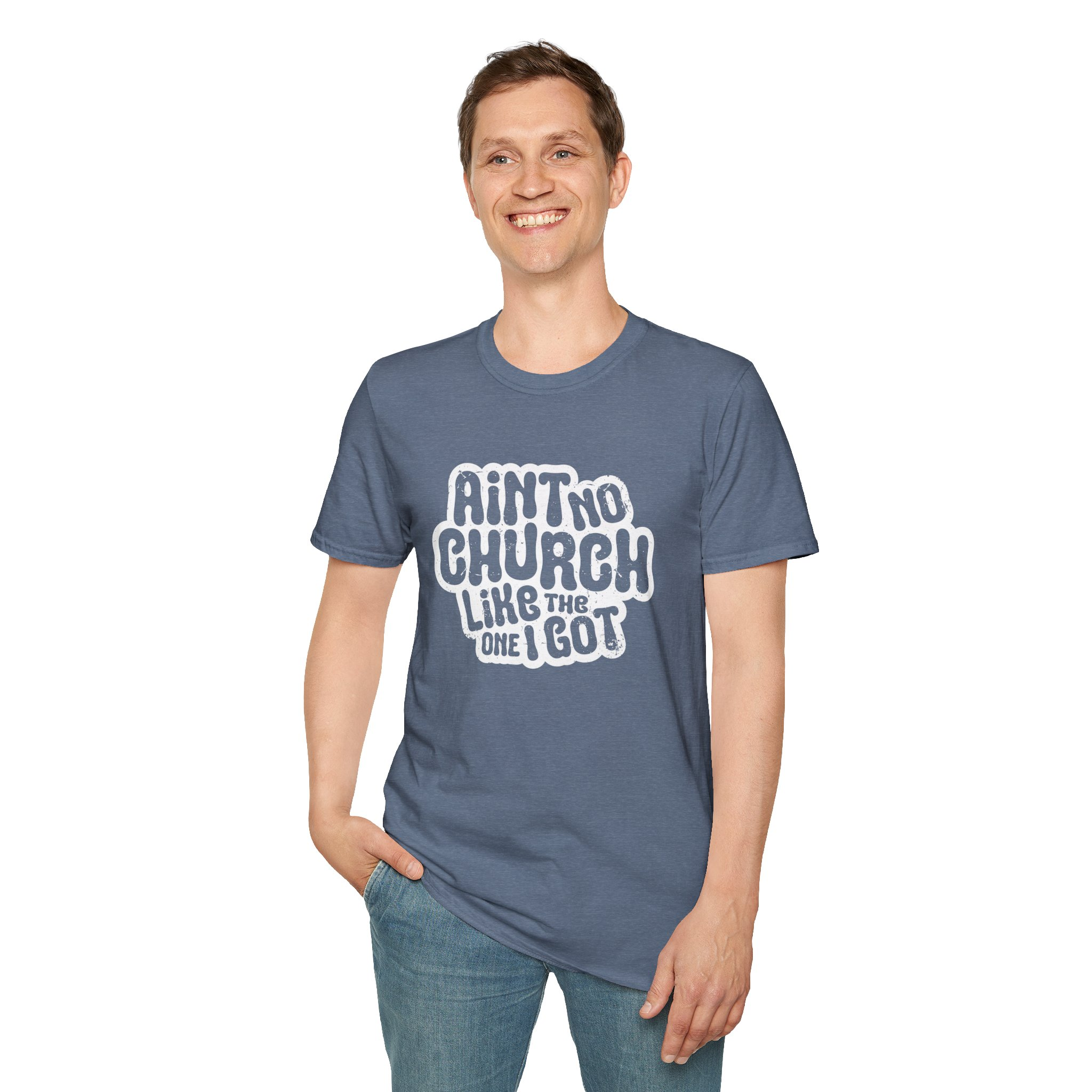 Ain't No Church Unisex (White Outline) T-Shirt - Image 10