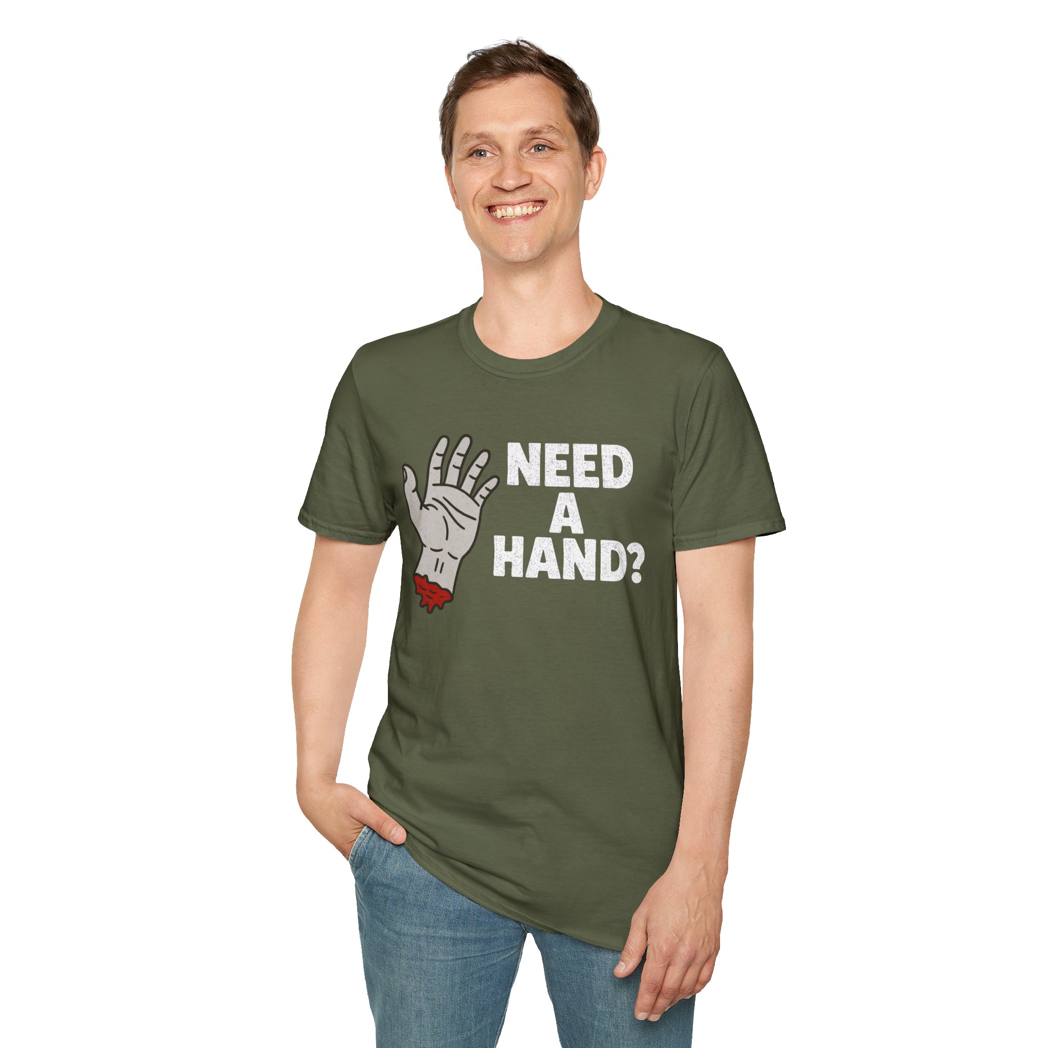 Need a Hand? (Light) Unisex Softstyle T-Shirt - Image 4