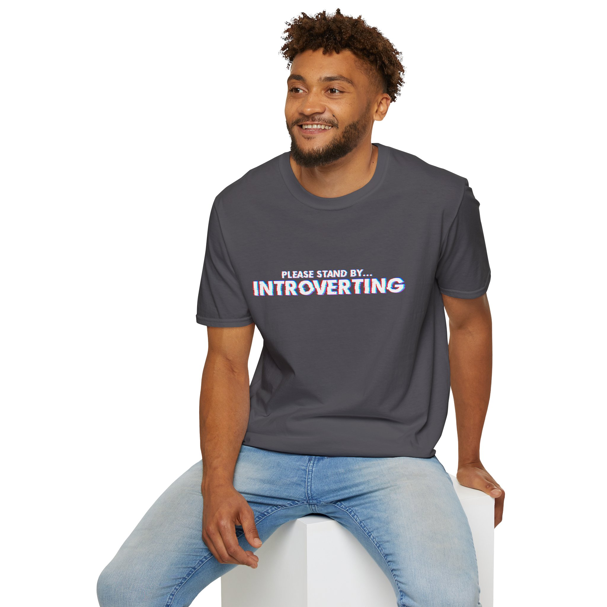 Introverting Unisex Softstyle T-Shirt - Image 4