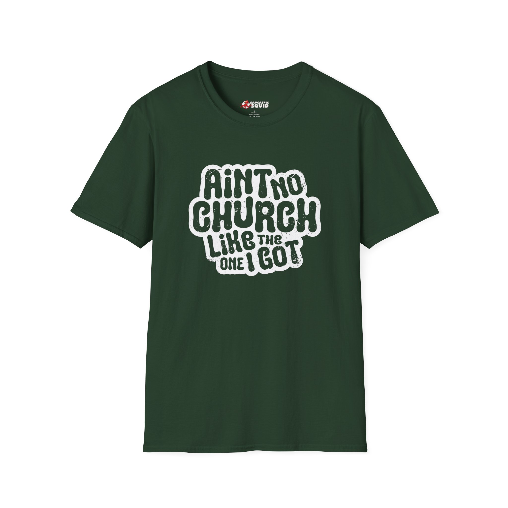 Ain't No Church Unisex (White Outline) T-Shirt - Image 3