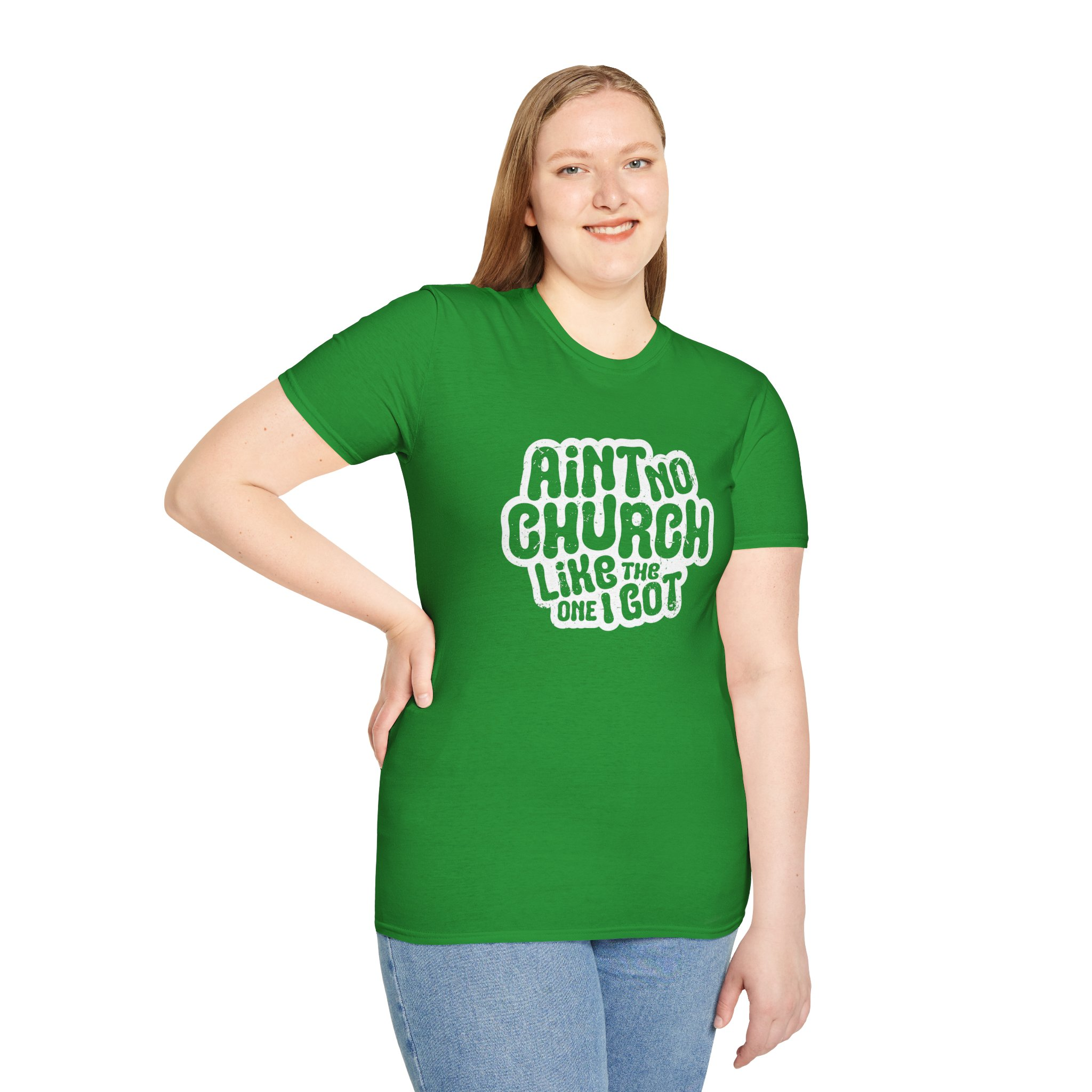 Ain't No Church Unisex (White Outline) T-Shirt - Image 6