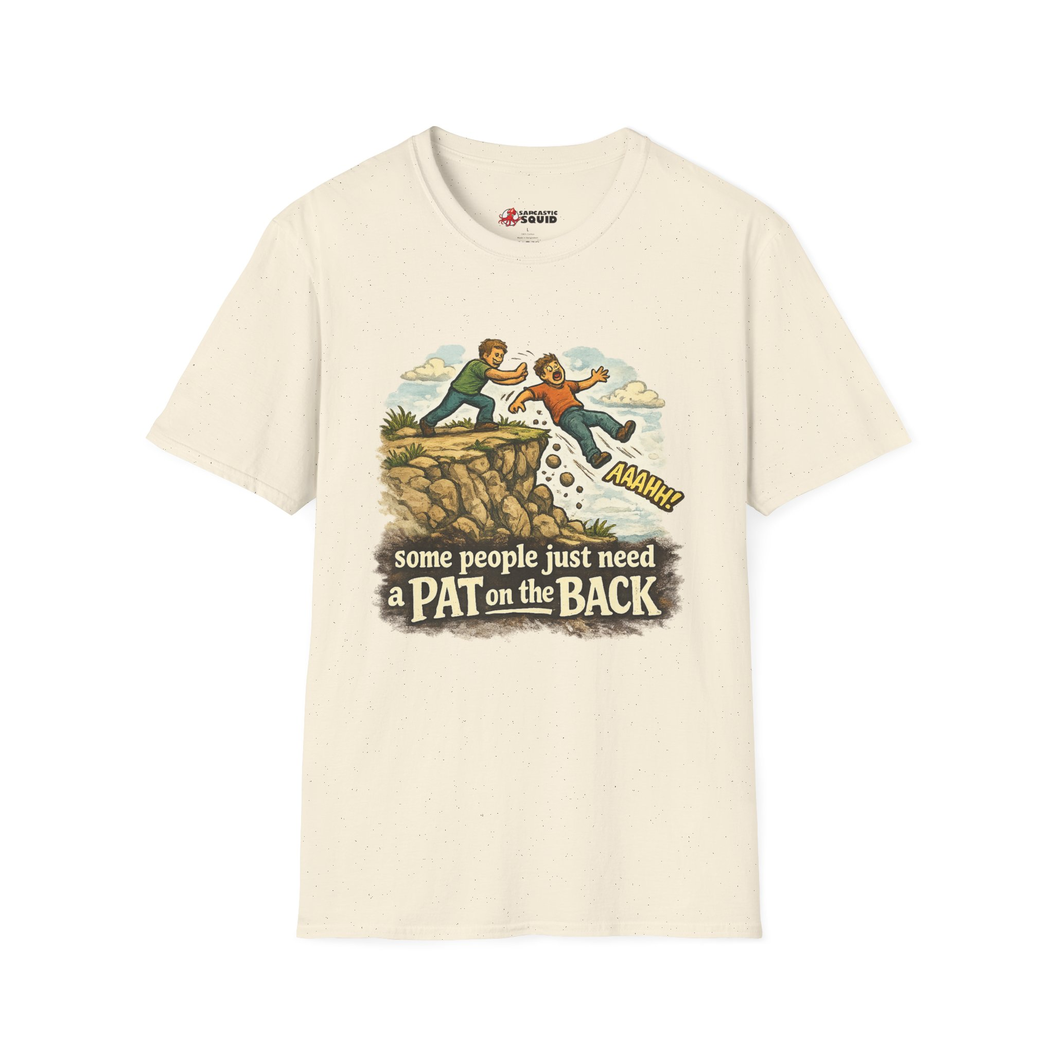 Pat on the Back T-Shirt — Vintage Funny "Some People Just Need a Pat on the Back" Graphic Tee - Image 3